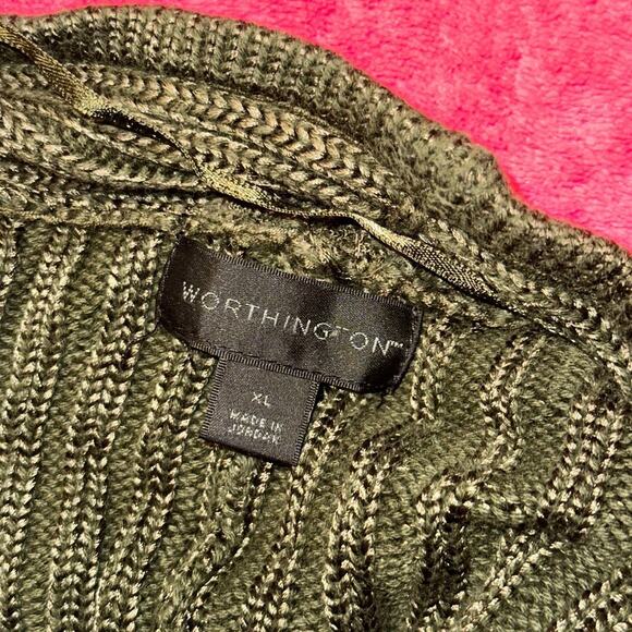 Forest Green Cardigan Sweater - Picture 4 of 6